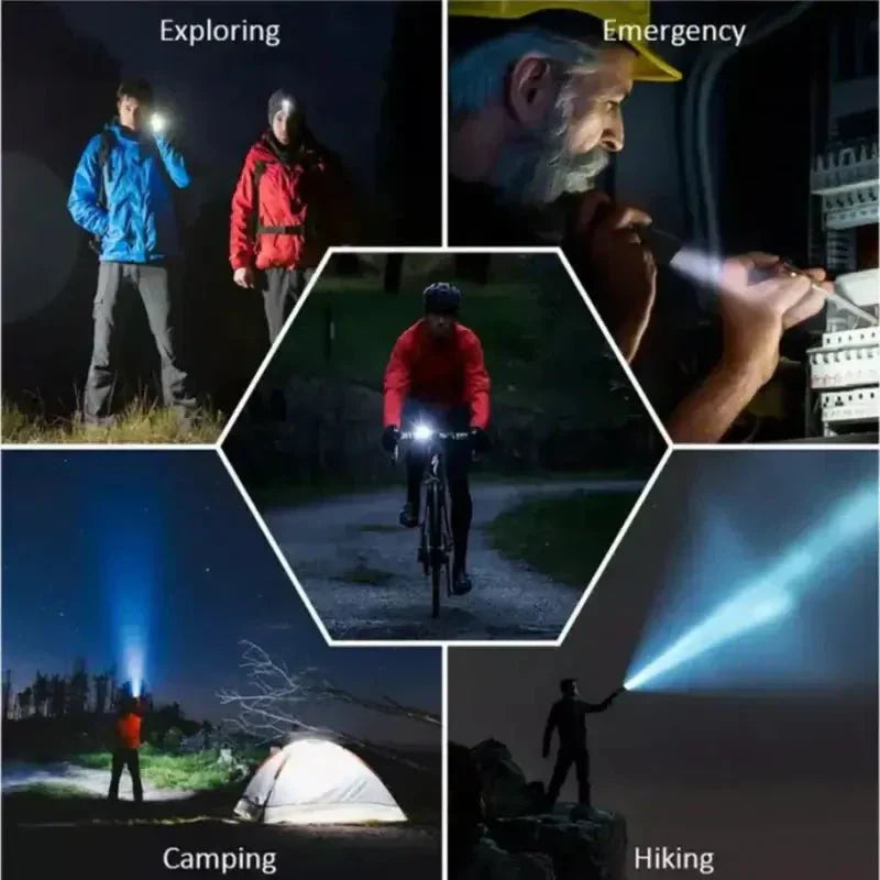 Flashlight 90,000 Lumens Adjustable Zoom IP65 Splash Resistant