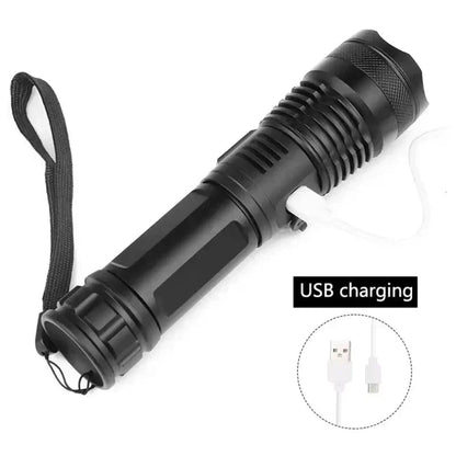 Flashlight 90,000 Lumens Adjustable Zoom IP65 Splash Resistant