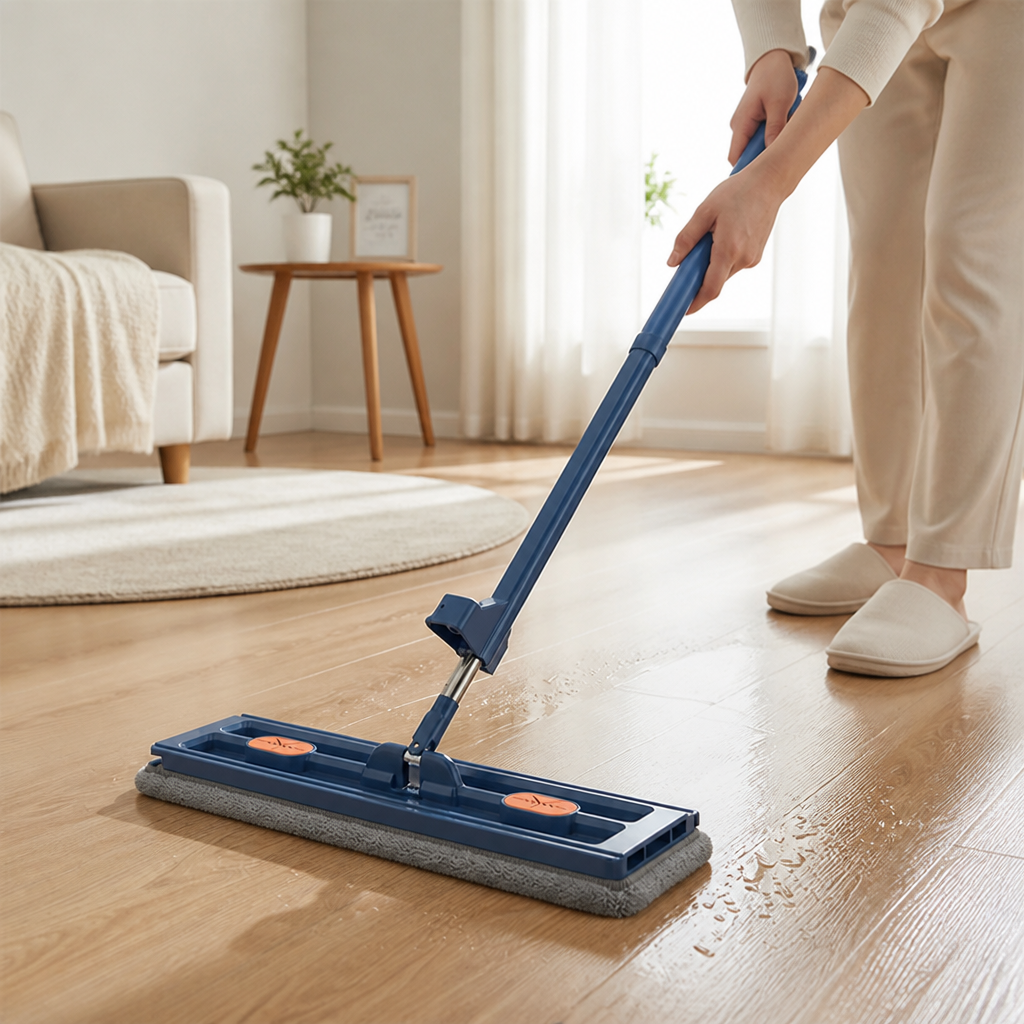 Flat Mop 360° Rotating Self-Wringing Fine-Fiber Pad