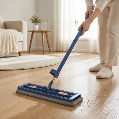 Flat Mop 360° Rotating Self-Wringing Fine-Fiber Pad