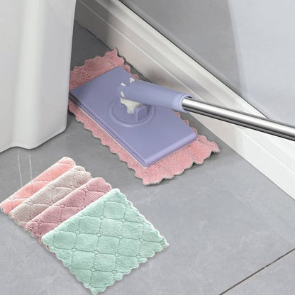 Flat Mop Touch-Free Slide-Pull 360° Swivel Stainless Steel Handle