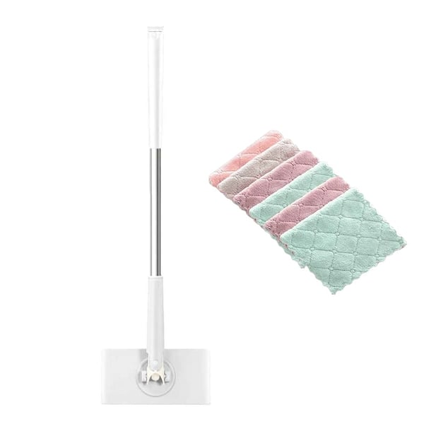 Flat Mop Touch-Free Slide-Pull 360° Swivel Stainless Steel Handle