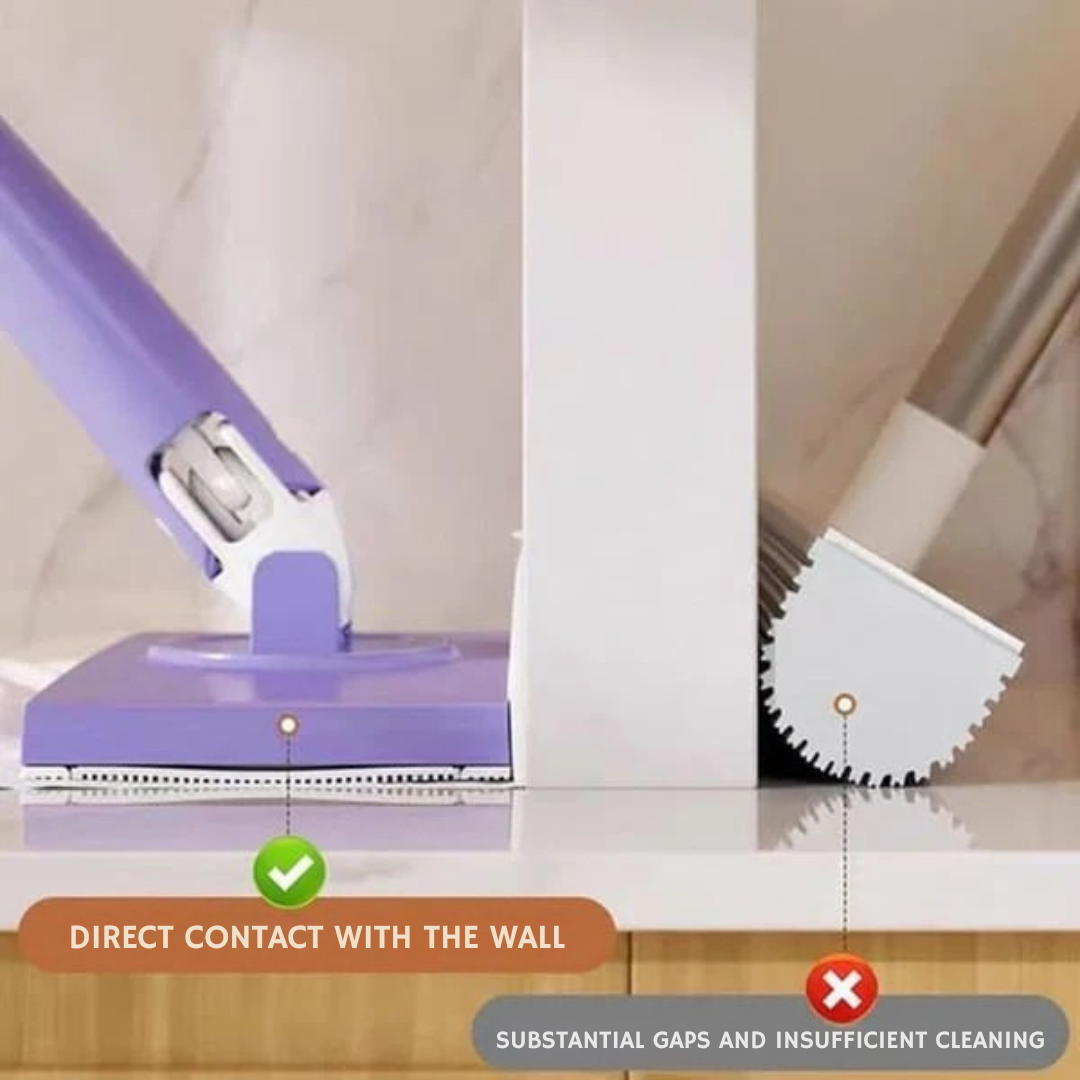 Flat Mop Touch-Free Slide-Pull 360° Swivel Stainless Steel Handle