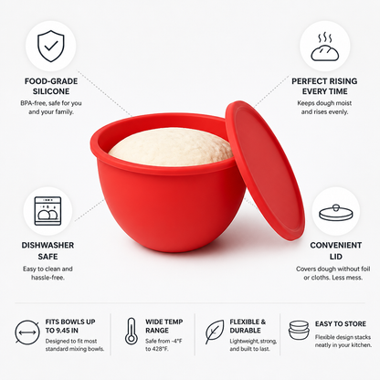 Flexible Food-Grade Silicone Mixing Bowl Insert (With Lid, Fits 9.45 In Bowls)