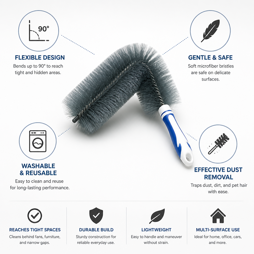 Flexible Microfiber Dust Duster (Bends Up To 90°)