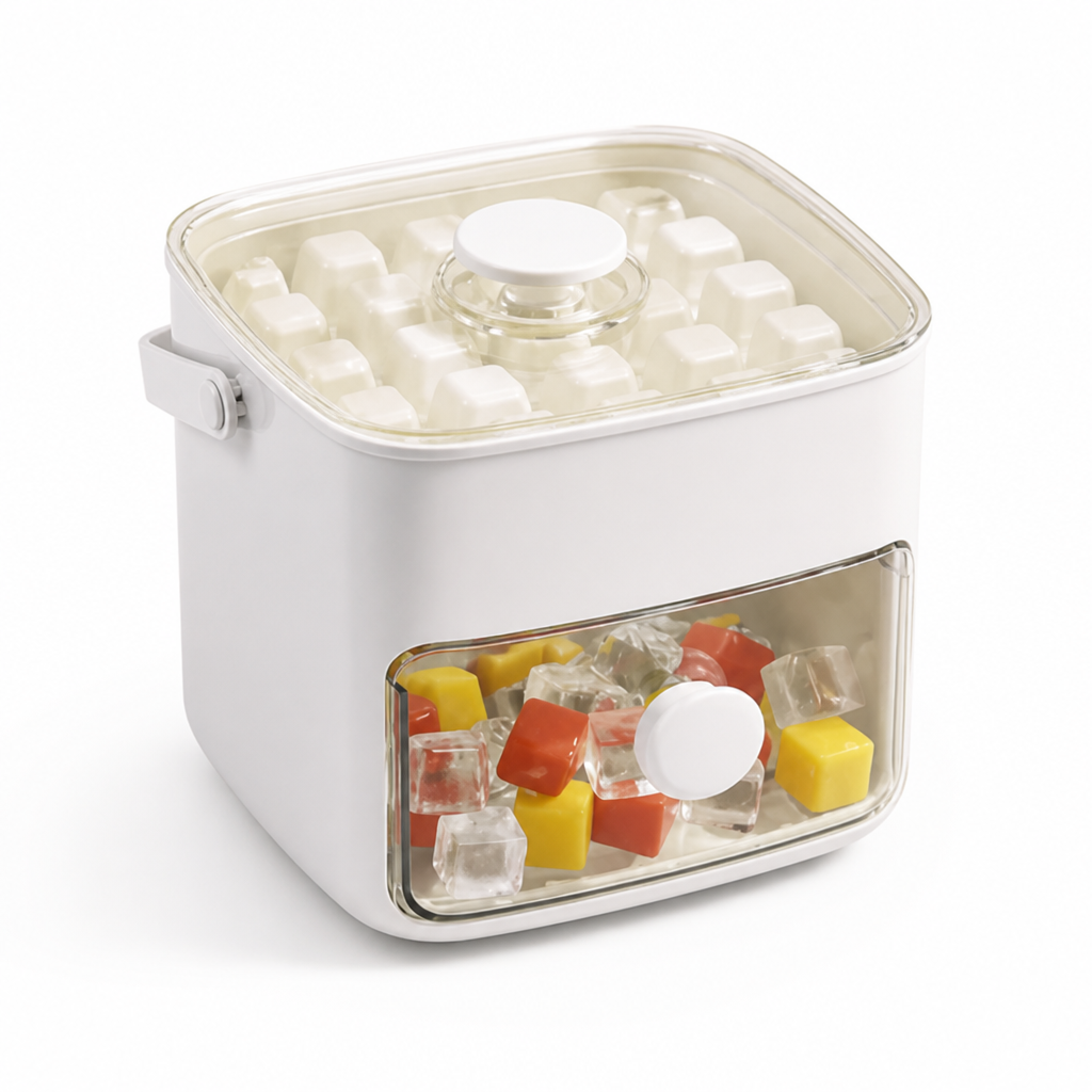 Flexible Push-Out Ice Cube Tray (Integrated Storage Box)