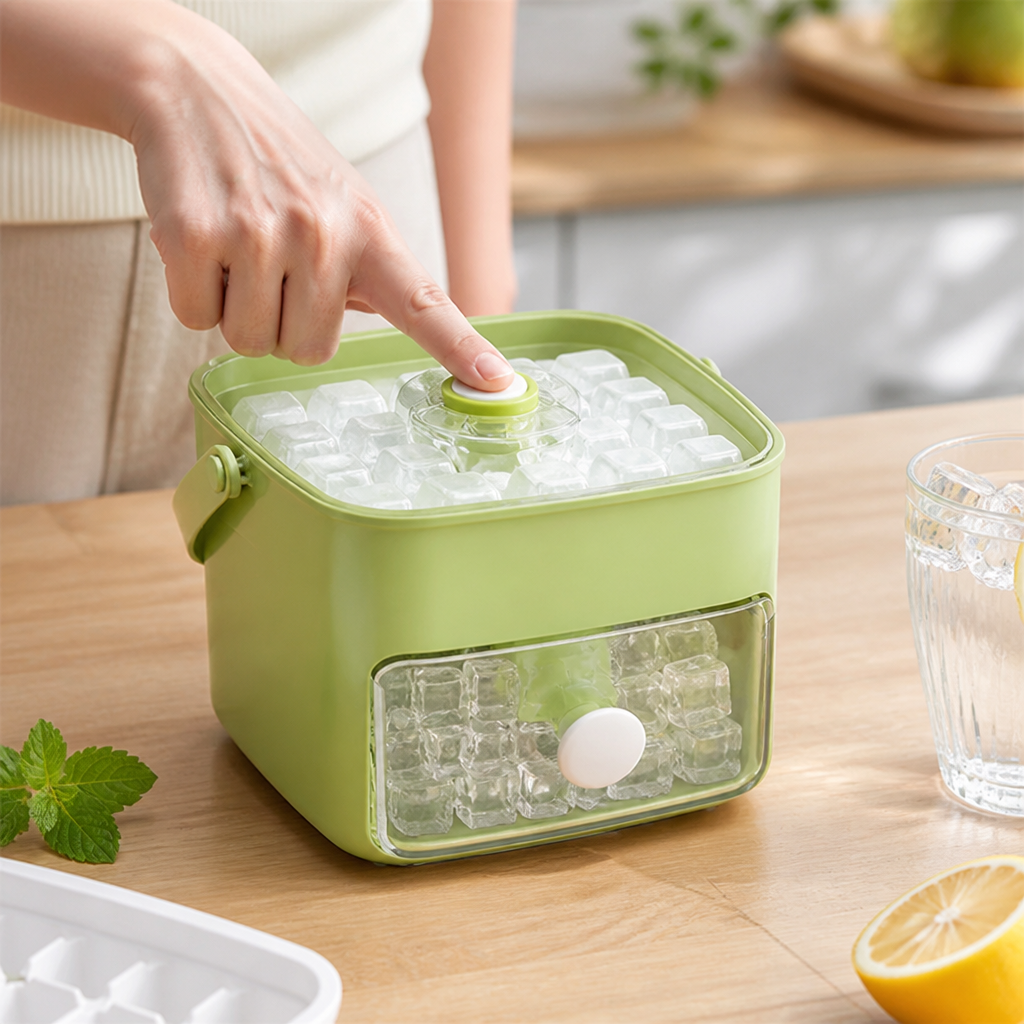 Flexible Push-Out Ice Cube Tray (Integrated Storage Box)