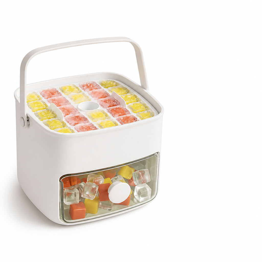 Flexible Push-Out Ice Cube Tray (Integrated Storage Box)
