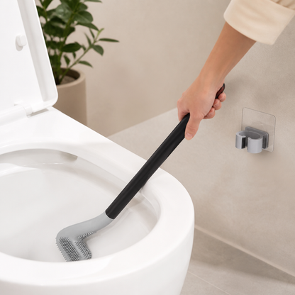 Flexible Silicone Toilet Brush (Self-Adhesive Wall Mount)