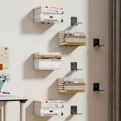Floating Bookshelf Hidden Bracket & Painted Iron