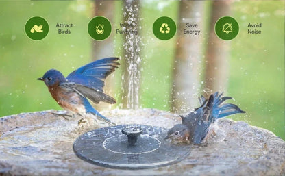 Floating Solar Fountain 4 Interchangeable Nozzles Optional LED
