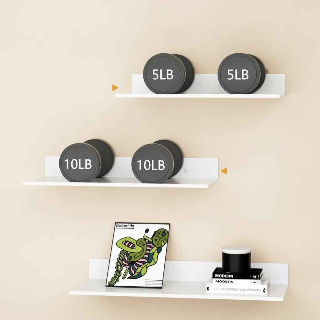 Floating Wall Shelf Concealed Mount Powder-Coated Metal