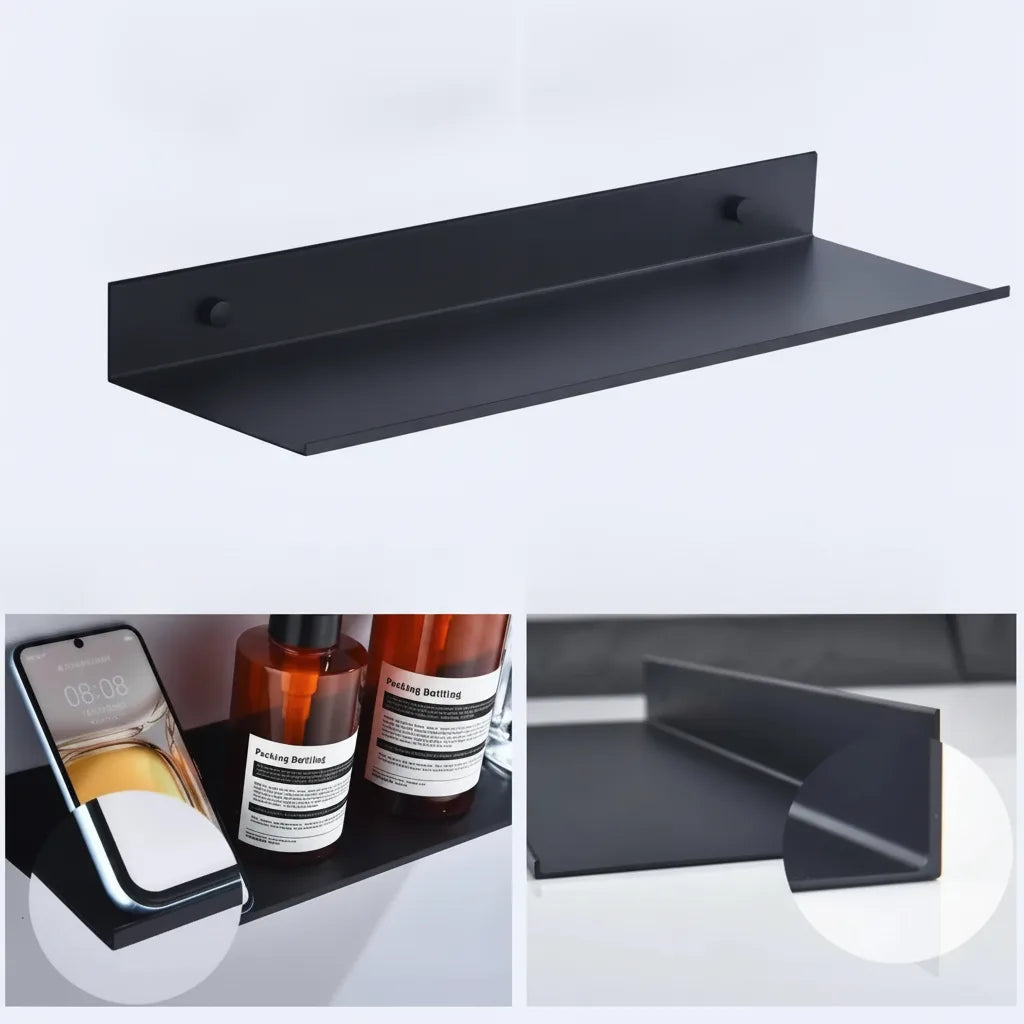 Floating Wall Shelf Concealed Mount Powder-Coated Metal