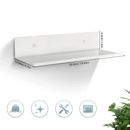 Floating Wall Shelf Concealed Mount Powder-Coated Metal
