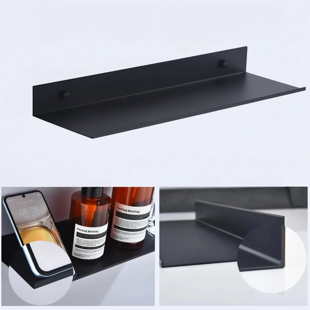 Floating Wall Shelf Concealed Mount Powder-Coated Metal