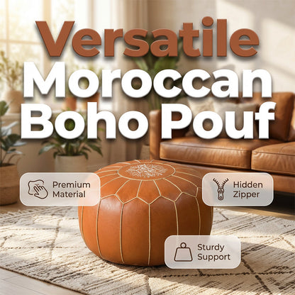 Floor Cushion Water-Resistant Faux Leather Hidden Storage & Handle