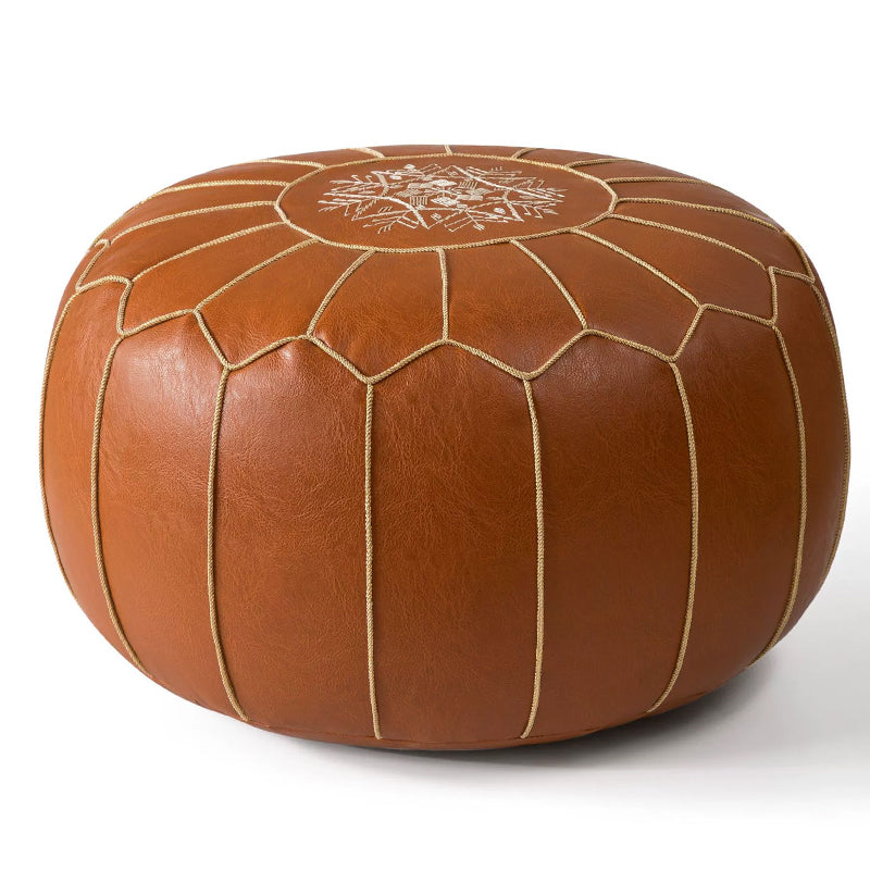 Floor Cushion Water-Resistant Faux Leather Hidden Storage & Handle