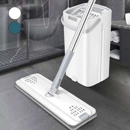 Floor Mop Two-Compartment Bucket Self-Wringing 360 Degree Microfiber