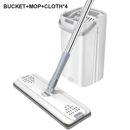 Floor Mop Two-Compartment Bucket Self-Wringing 360 Degree Microfiber