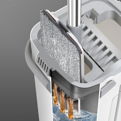 Floor Mop Two-Compartment Bucket Self-Wringing 360 Degree Microfiber