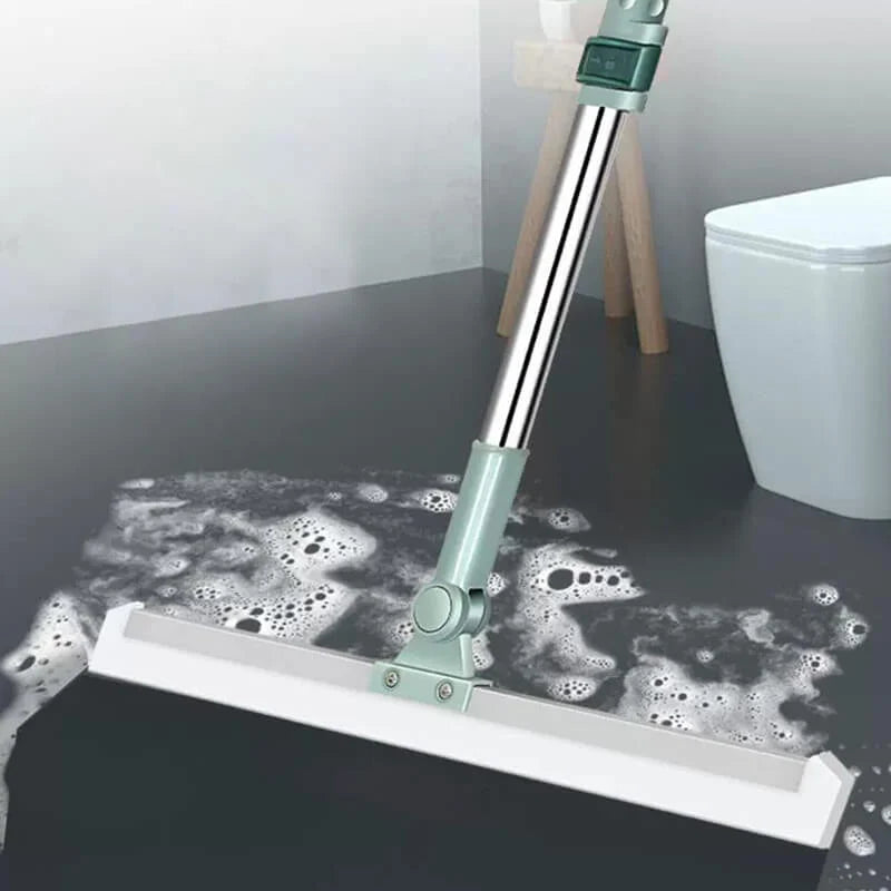 Floor Squeegee 180° Rotating Head Silicone Blade & Adjustable Handle