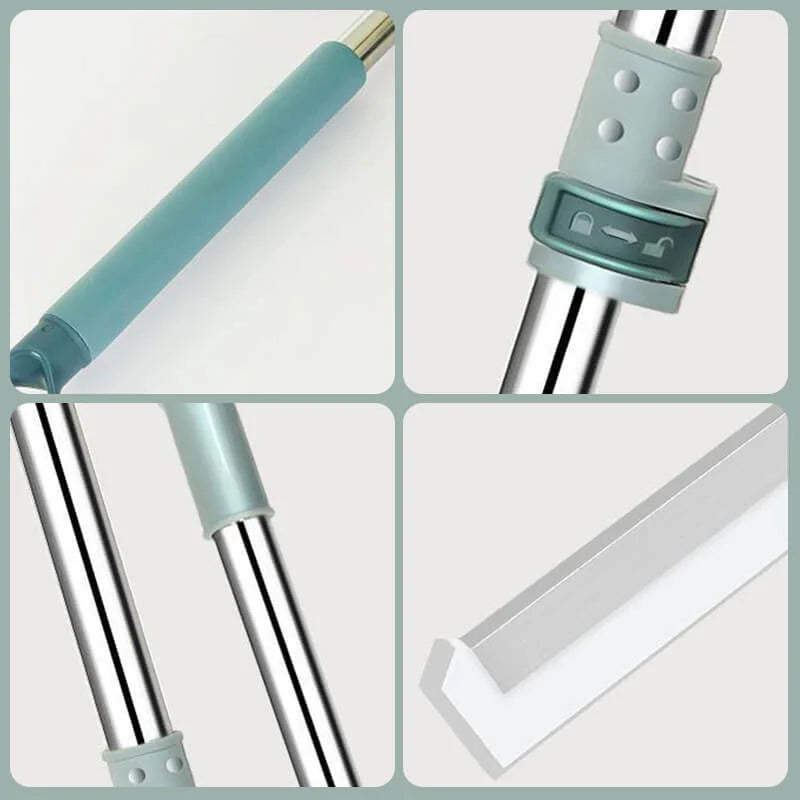 Floor Squeegee 180° Rotating Head Silicone Blade & Adjustable Handle