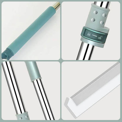 Floor Squeegee 180° Rotating Head Silicone Blade & Adjustable Handle