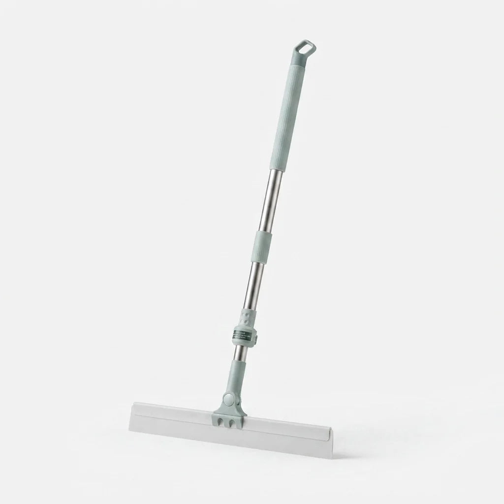 Floor Squeegee 180° Rotating Head Silicone Blade & Adjustable Handle