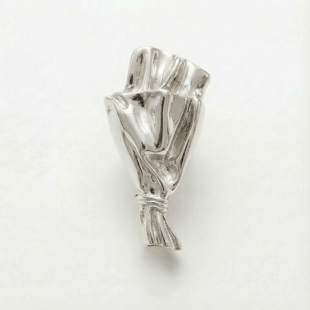 Flower Brooch Mini Vase For Real Flowers Mirror Gloss