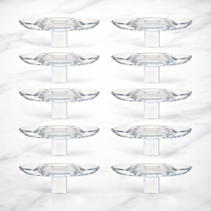 Flower Floats Crystal Clear Textured Edge Set of 10