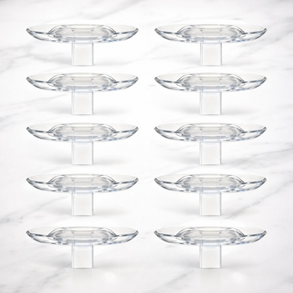 Flower Floats Crystal Clear Textured Edge Set of 10