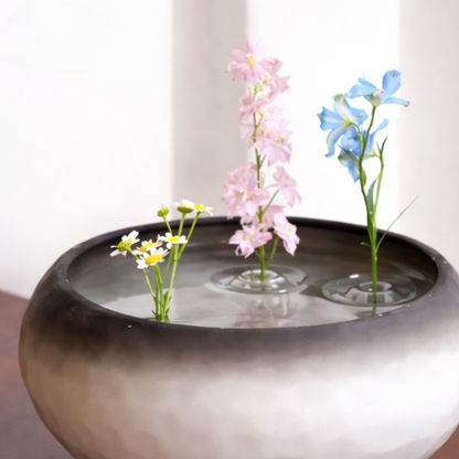 Flower Floats Crystal Clear Textured Edge Set of 10