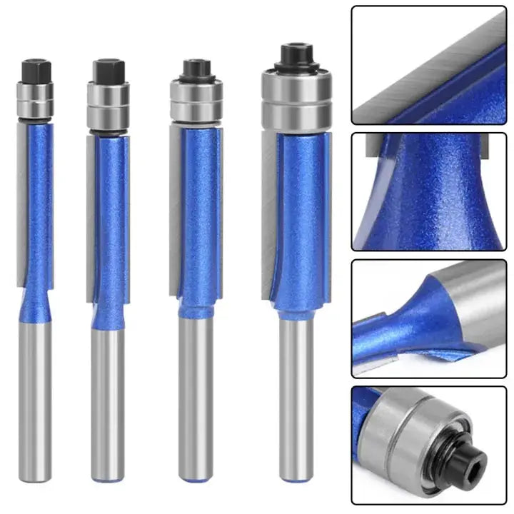 Flush Trim Router Bit Set Double Ball Bearing