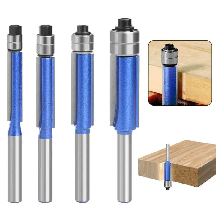 Flush Trim Router Bit Set Double Ball Bearing