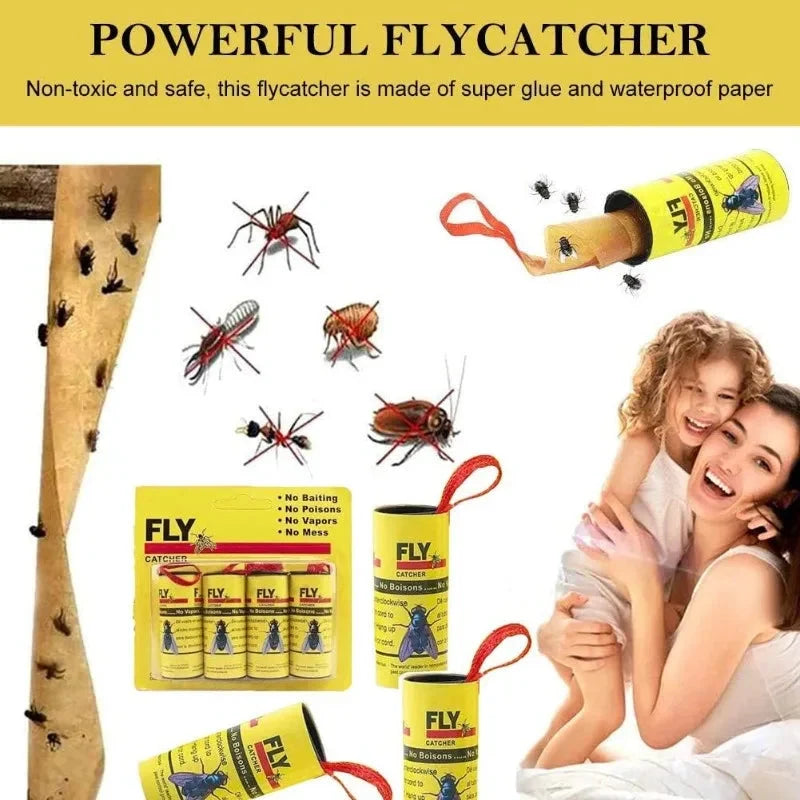 Fly Trap Strips Double-Sided Adhesive Toxin-Free 40 Rolls