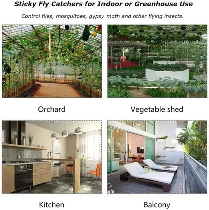 Fly Trap Strips Double-Sided Adhesive Toxin-Free 40 Rolls