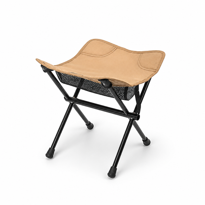 Foldable Camping Stool with Mesh Pocket (Oxford Fabric, Steel Frame)