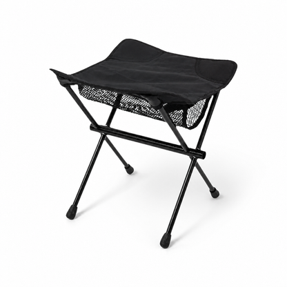 Foldable Camping Stool with Mesh Pocket (Oxford Fabric, Steel Frame)