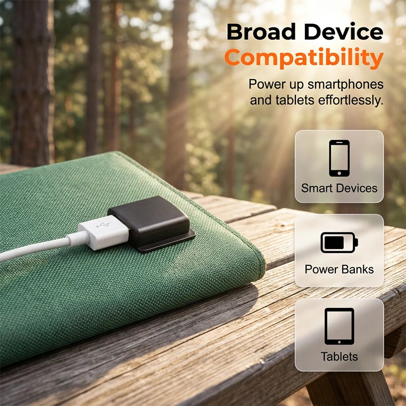 Foldable Solar Charger Compact Lightweight USB Ports