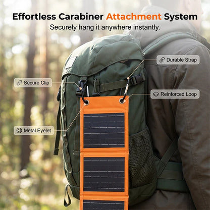 Foldable Solar Charger Compact Lightweight USB Ports