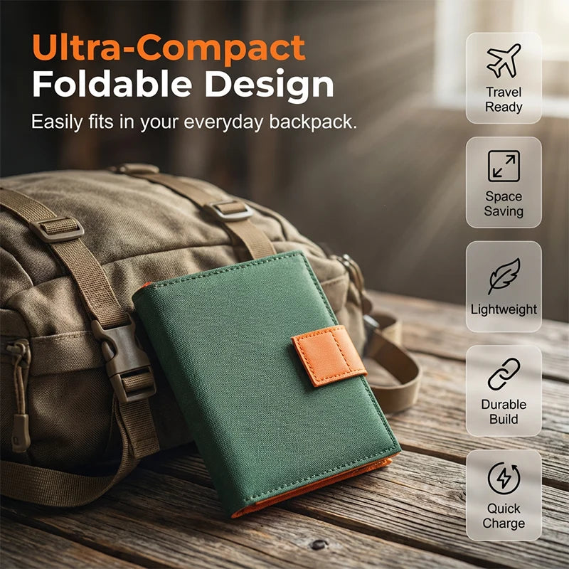 Foldable Solar Charger Compact Lightweight USB Ports