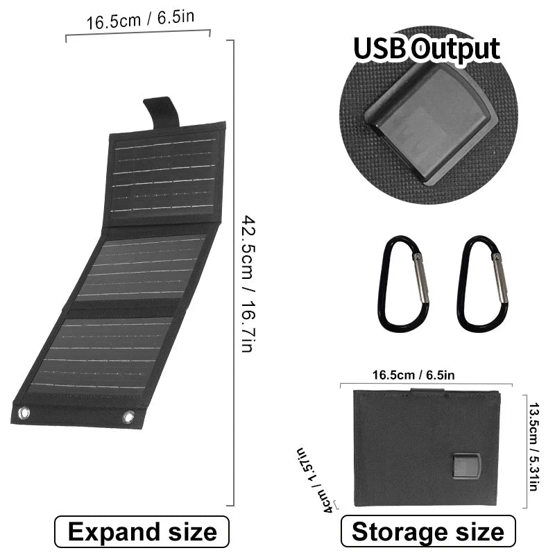 Foldable Solar Panel USB Charging Ultra-Light Weatherproof