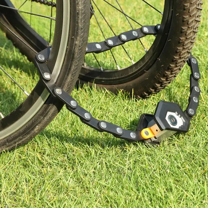 Folding Bike Lock Hardened Steel Drill-Resistant Cylinder