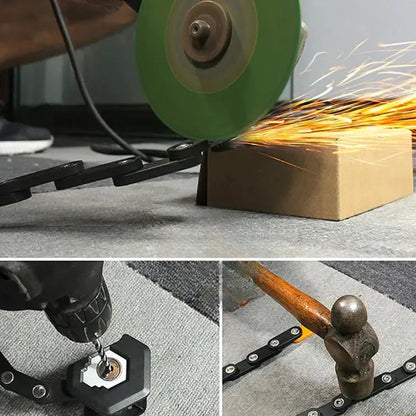 Folding Bike Lock Hardened Steel Drill-Resistant Cylinder