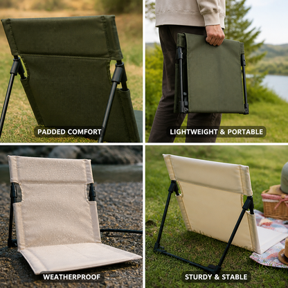 Folding Camping Chair Ultralight Aluminum Frame & Padded Seat