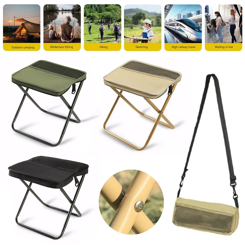 Folding Chair Backpack Waterproof Seat & Steel Frame