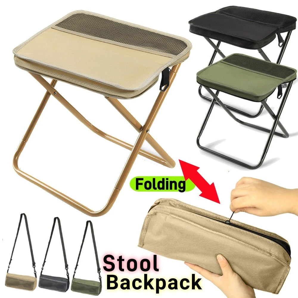 Folding Chair Backpack Waterproof Seat & Steel Frame