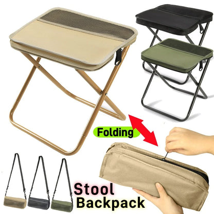 Folding Chair Backpack Waterproof Seat & Steel Frame