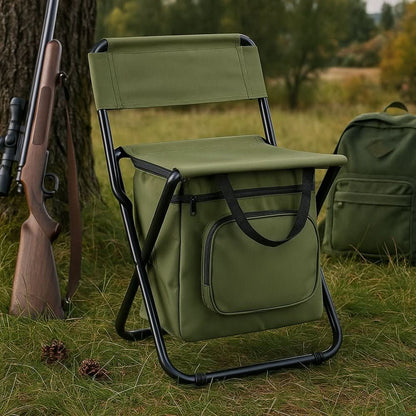 Folding Chair Integrated Cooler Bag Steel Frame