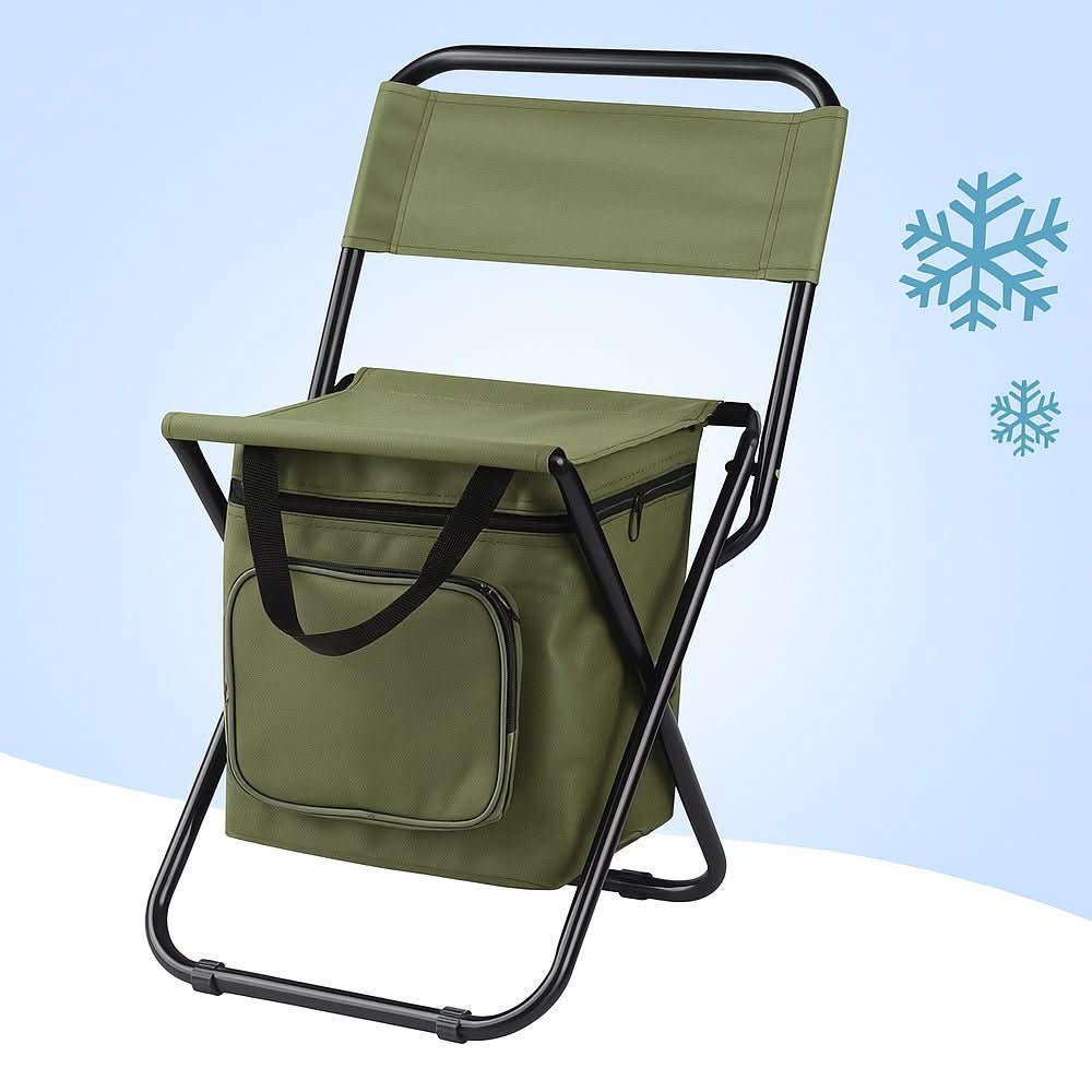 Folding Chair Integrated Cooler Bag Steel Frame